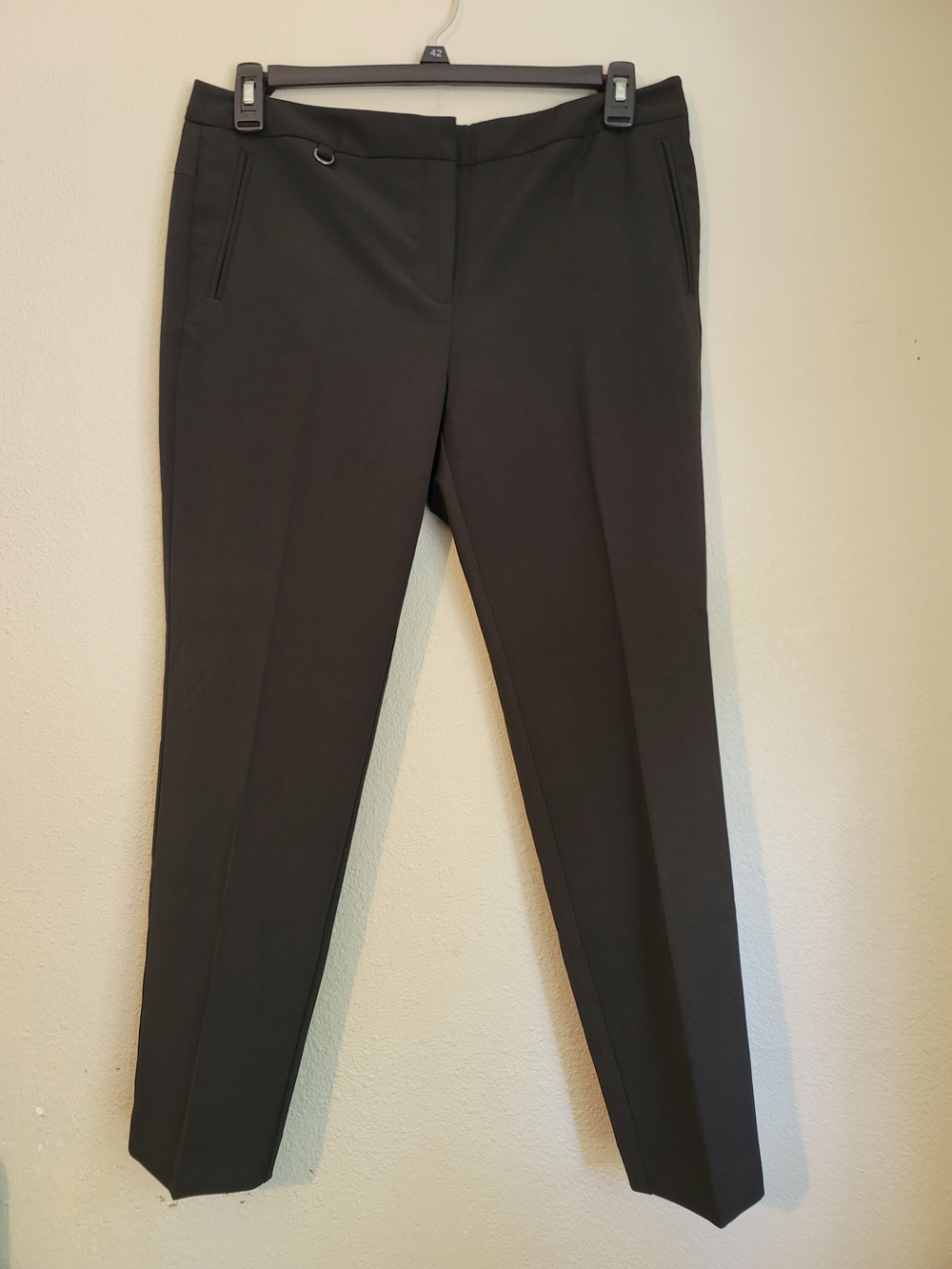Adrianna Papell Black Slim Tailored Ankle Trousers